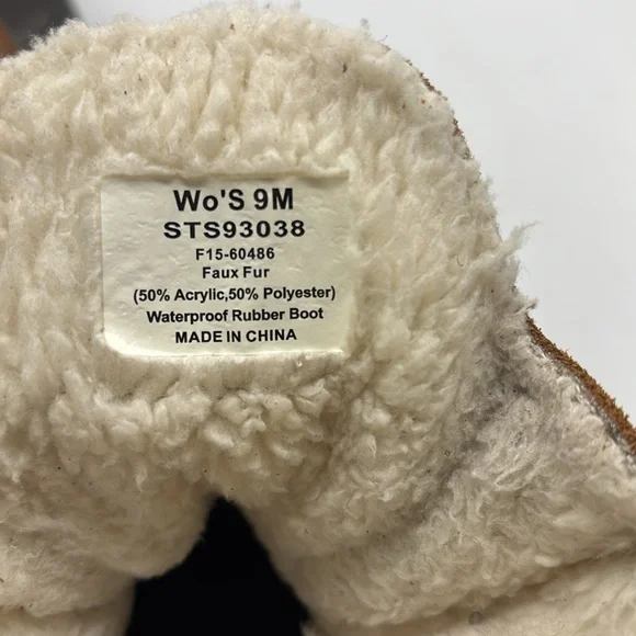 Sperry Top-Sider Rip duck Boots w/faux fur tan & brown SZ 9 waterproof outdoor - Picture 13 of 16